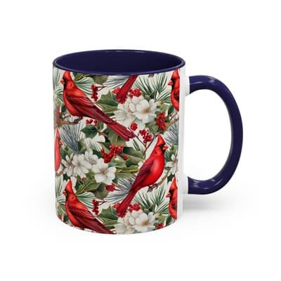 Cardinal Coffee Mug 11oz 15oz | Holiday Bird Gift | Winter Nature Decor Cup - Thumbnail 2