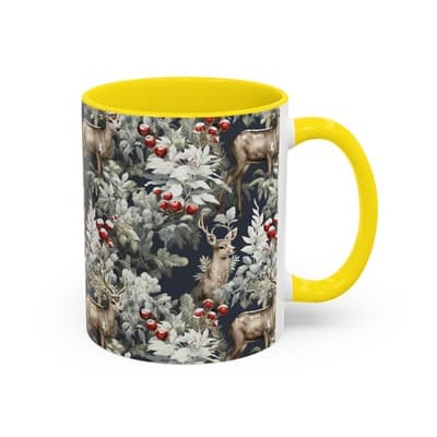 Rustic Deer Coffee Mug 11oz 15oz | Winter Forest Holiday Gift | Woodland Decor - Thumbnail 2