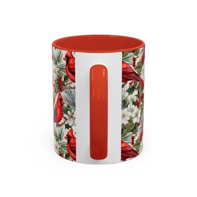 Cardinal Coffee Mug 11oz 15oz | Holiday Bird Gift | Winter Nature Decor Cup - Thumbnail 4