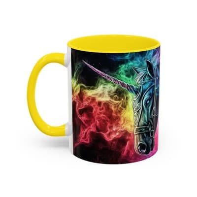 Rainbow Unicorn Horse Mug 11oz 15oz | Fantasy Coffee Cup | Gift for Dreamers - Thumbnail 3