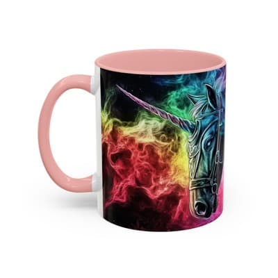 Rainbow Unicorn Horse Mug 11oz 15oz | Fantasy Coffee Cup | Gift for Dreamers - Thumbnail 3