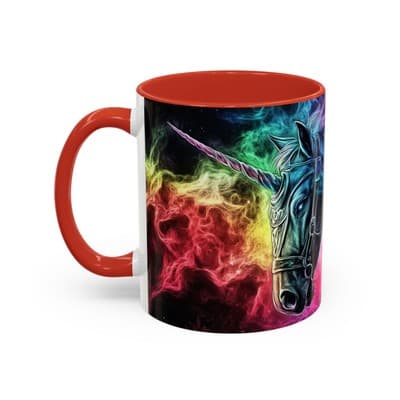 Rainbow Unicorn Horse Mug 11oz 15oz | Fantasy Coffee Cup | Gift for Dreamers - Thumbnail 3