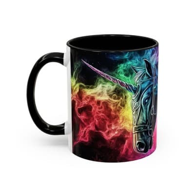 Rainbow Unicorn Horse Mug 11oz 15oz | Fantasy Coffee Cup | Gift for Dreamers - Thumbnail 3