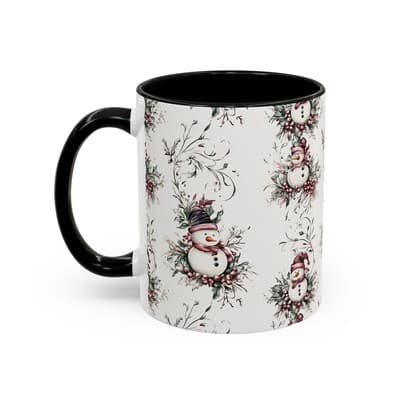 Snowman Holiday Mug 11oz 15oz | Cozy Christmas Gift | Winter Coffee Cup Decor - Thumbnail 3