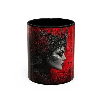Gothic Rose Queen Mug 11oz 15oz | Dark Feminine Coffee Cup | Witchy Gift for Her