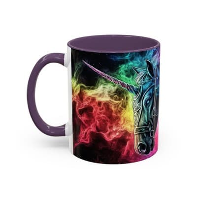 Rainbow Unicorn Horse Mug 11oz 15oz | Fantasy Coffee Cup | Gift for Dreamers - Thumbnail 3