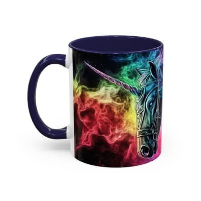 Rainbow Unicorn Horse Mug 11oz 15oz | Fantasy Coffee Cup | Gift for Dreamers - Thumbnail 3