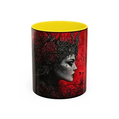 Gothic Rose Queen Mug 11oz 15oz | Dark Feminine Coffee Cup | Witchy Gift for Her