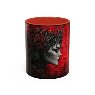 Gothic Rose Queen Mug 11oz 15oz | Dark Feminine Coffee Cup | Witchy Gift for Her
