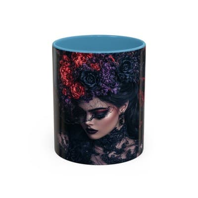 Gothic Floral Goddess Mug 11oz 15oz | Dark Beauty Cup | Witchy Gift for Her