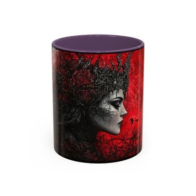 Gothic Rose Queen Mug 11oz 15oz | Dark Feminine Coffee Cup | Witchy Gift for Her