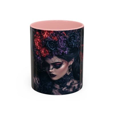 Gothic Floral Goddess Mug 11oz 15oz | Dark Beauty Cup | Witchy Gift for Her