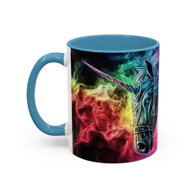 Rainbow Unicorn Horse Mug 11oz 15oz | Fantasy Coffee Cup | Gift for Dreamers - Thumbnail 3