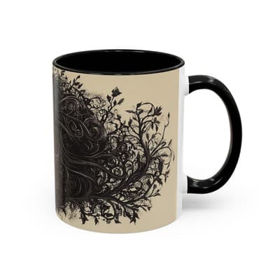 Gothic Moon Woman Mug 11oz 15oz | Dark Feminine Cup | Witchy Gift for Her - Thumbnail 2