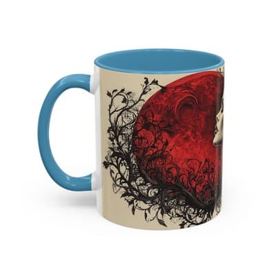 Gothic Moon Woman Mug 11oz 15oz | Dark Feminine Cup | Witchy Gift for Her - Thumbnail 3