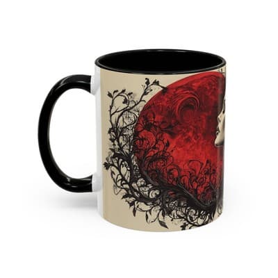 Gothic Moon Woman Mug 11oz 15oz | Dark Feminine Cup | Witchy Gift for Her - Thumbnail 3