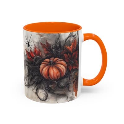 Halloween Pumpkin Mug 11oz 15oz | Spooky Fall Coffee Cup | Gothic Autumn Gift - Thumbnail 2