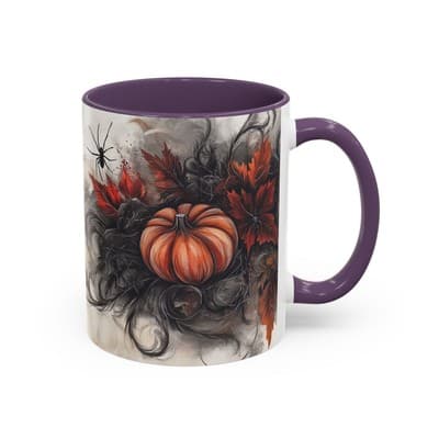 Halloween Pumpkin Mug 11oz 15oz | Spooky Fall Coffee Cup | Gothic Autumn Gift - Thumbnail 2