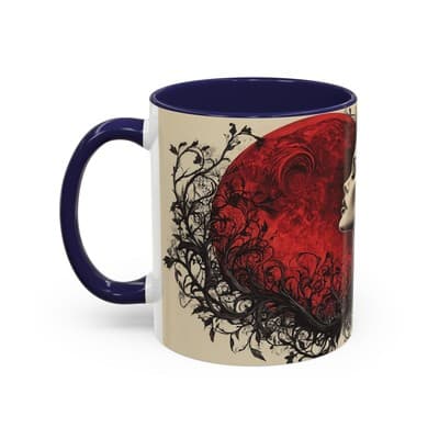 Gothic Moon Woman Mug 11oz 15oz | Dark Feminine Cup | Witchy Gift for Her - Thumbnail 3