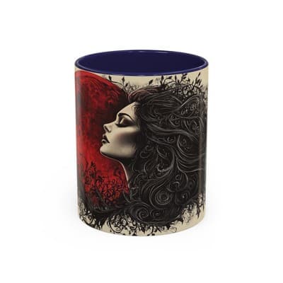 Gothic Moon Woman Mug 11oz 15oz | Dark Feminine Cup | Witchy Gift for Her