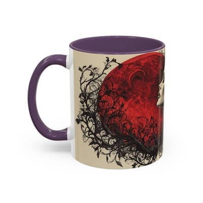 Gothic Moon Woman Mug 11oz 15oz | Dark Feminine Cup | Witchy Gift for Her - Thumbnail 3