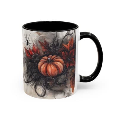 Halloween Pumpkin Mug 11oz 15oz | Spooky Fall Coffee Cup | Gothic Autumn Gift - Thumbnail 2