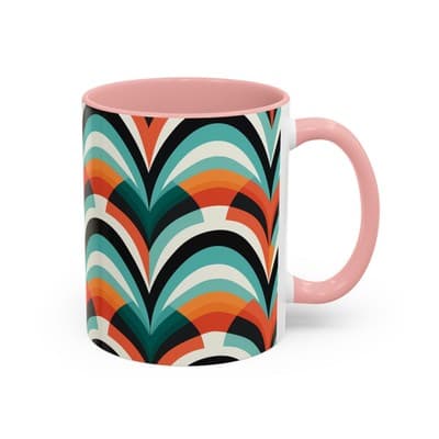 Retro Wave Coffee Mug 11oz 15oz Colorful Groovy Cup Fun Gift for Coffee Lovers - Thumbnail 2