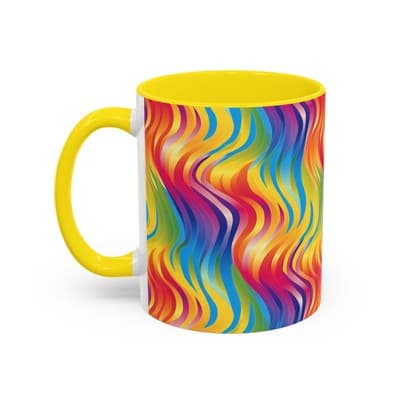 Bold Botanical Coffee Mug 11oz 15oz | Colorful Nature Cup | Artistic Gift Idea - Thumbnail 3