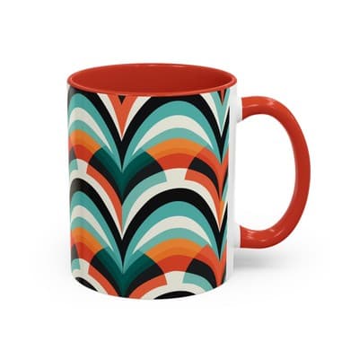 Retro Wave Coffee Mug 11oz 15oz Colorful Groovy Cup Fun Gift for Coffee Lovers - Thumbnail 2