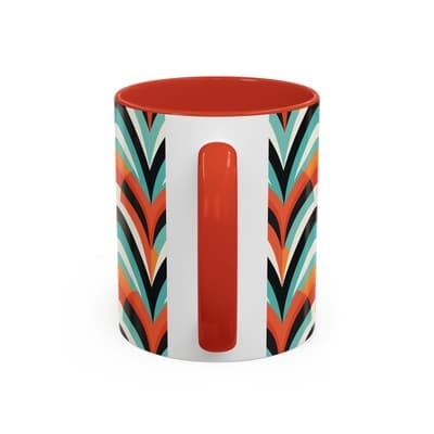 Retro Wave Coffee Mug 11oz 15oz Colorful Groovy Cup Fun Gift for Coffee Lovers - Thumbnail 4