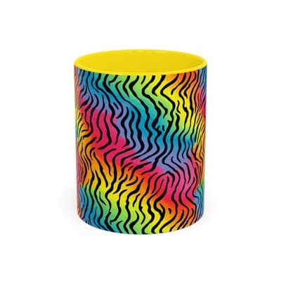 Rainbow Zebra Print Mug 11oz 15oz | Colorful Animal Cup | Bold Gift for Her