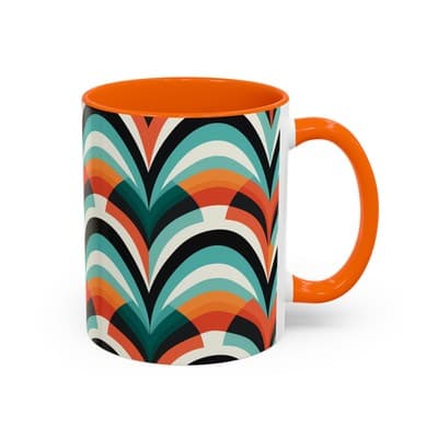 Retro Wave Coffee Mug 11oz 15oz Colorful Groovy Cup Fun Gift for Coffee Lovers - Thumbnail 2