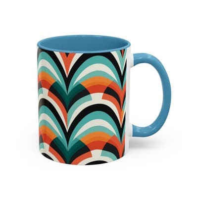 Retro Wave Coffee Mug 11oz 15oz Colorful Groovy Cup Fun Gift for Coffee Lovers - Thumbnail 2