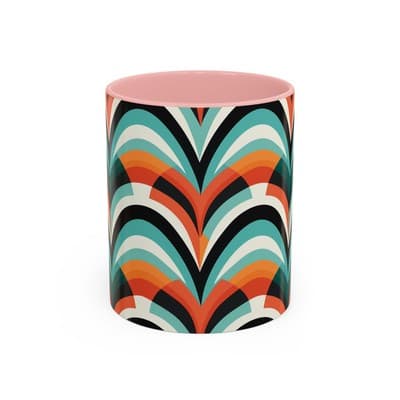 Retro Wave Coffee Mug 11oz 15oz Colorful Groovy Cup Fun Gift for Coffee Lovers