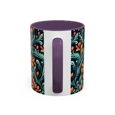 Bold Botanical Coffee Mug 11oz 15oz | Colorful Nature Cup | Artistic Gift Idea - Thumbnail 4