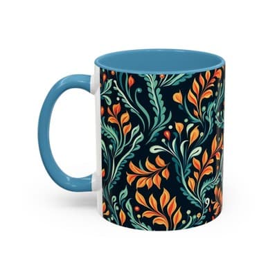 Bold Botanical Coffee Mug 11oz 15oz | Colorful Nature Cup | Artistic Gift Idea - Thumbnail 3