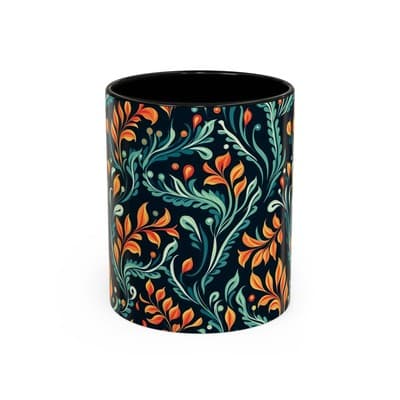 Bold Botanical Coffee Mug 11oz 15oz | Colorful Nature Cup | Artistic Gift Idea