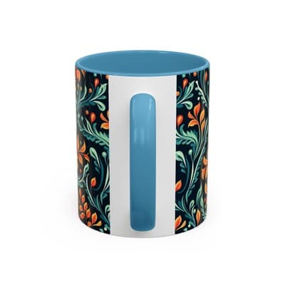 Bold Botanical Coffee Mug 11oz 15oz | Colorful Nature Cup | Artistic Gift Idea - Thumbnail 4