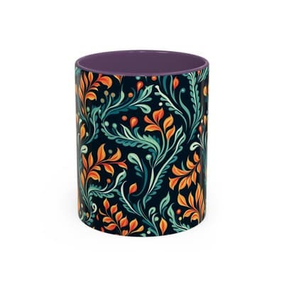 Bold Botanical Coffee Mug 11oz 15oz | Colorful Nature Cup | Artistic Gift Idea