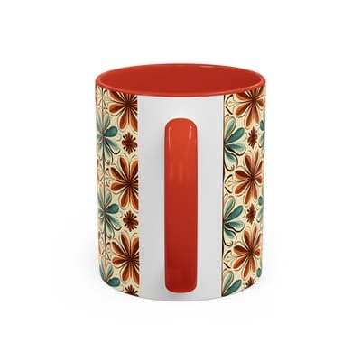Boho Retro Floral Mug 11oz 15oz | Vintage Coffee Cup | Fun Colorful Kitchen Gift - Thumbnail 4