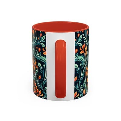 Bold Botanical Coffee Mug 11oz 15oz | Colorful Nature Cup | Artistic Gift Idea - Thumbnail 4
