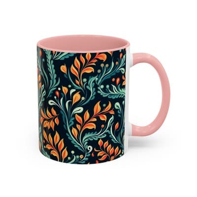 Bold Botanical Coffee Mug 11oz 15oz | Colorful Nature Cup | Artistic Gift Idea - Thumbnail 2