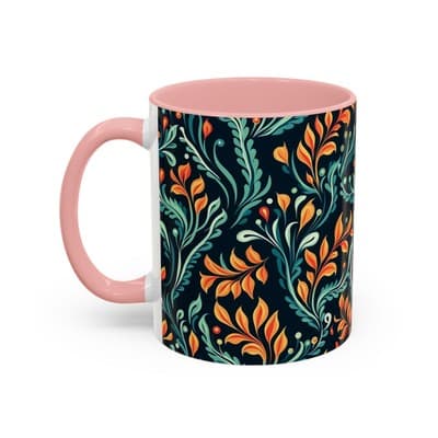 Bold Botanical Coffee Mug 11oz 15oz | Colorful Nature Cup | Artistic Gift Idea - Thumbnail 3