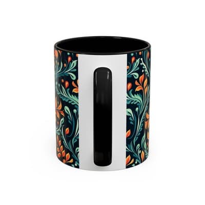 Bold Botanical Coffee Mug 11oz 15oz | Colorful Nature Cup | Artistic Gift Idea - Thumbnail 4