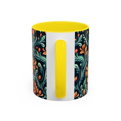 Bold Botanical Coffee Mug 11oz 15oz | Colorful Nature Cup | Artistic Gift Idea - Thumbnail 4