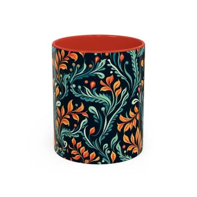 Bold Botanical Coffee Mug 11oz 15oz | Colorful Nature Cup | Artistic Gift Idea