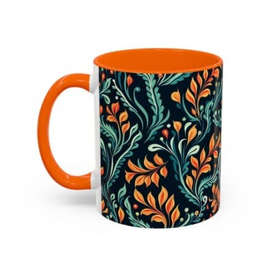 Bold Botanical Coffee Mug 11oz 15oz | Colorful Nature Cup | Artistic Gift Idea - Thumbnail 3