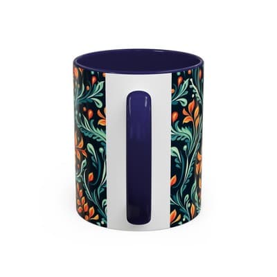 Bold Botanical Coffee Mug 11oz 15oz | Colorful Nature Cup | Artistic Gift Idea - Thumbnail 4