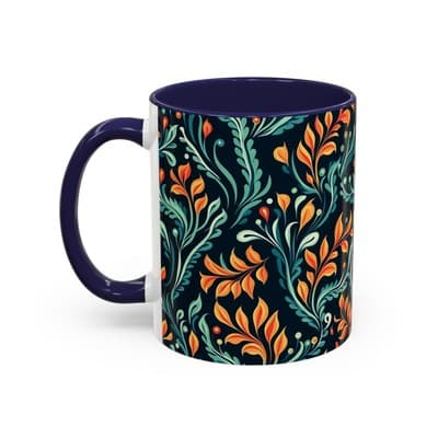 Bold Botanical Coffee Mug 11oz 15oz | Colorful Nature Cup | Artistic Gift Idea - Thumbnail 3