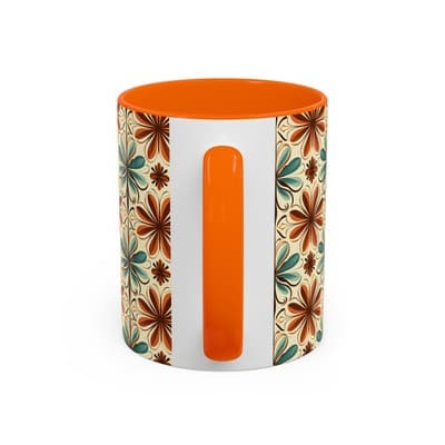 Boho Retro Floral Mug 11oz 15oz | Vintage Coffee Cup | Fun Colorful Kitchen Gift - Thumbnail 4